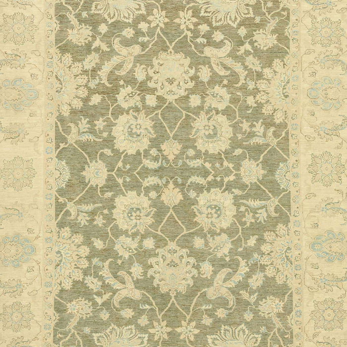 Machine Washable Abstract Brass Green Rug, wshabs2774