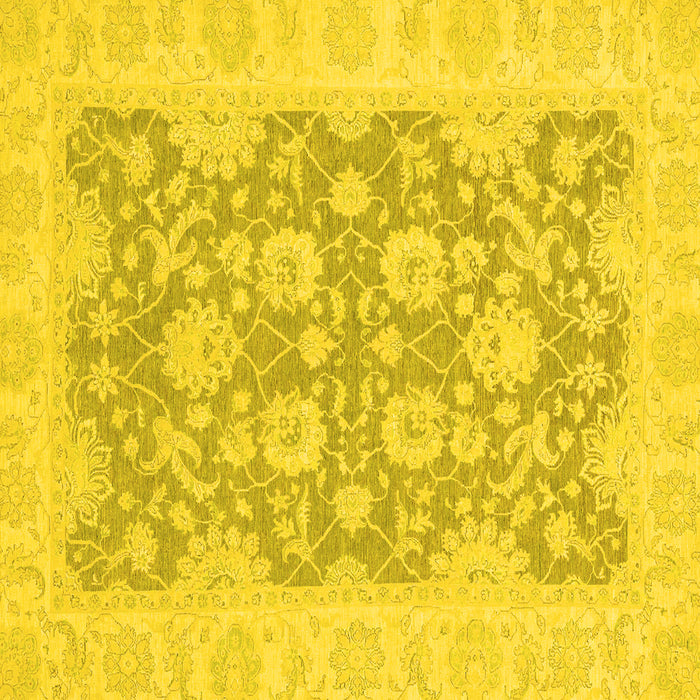 Square Oriental Yellow Traditional Rug, abs2774yw
