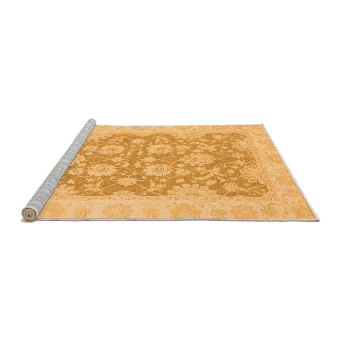 Sideview of Machine Washable Oriental Orange Traditional Area Rugs, wshabs2774org
