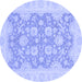 Round Oriental Blue Traditional Rug, abs2774blu