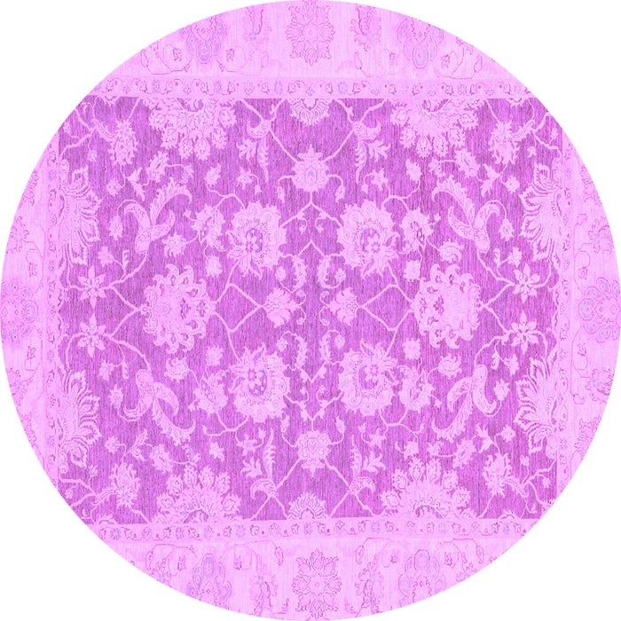 Round Oriental Purple Traditional Rug, abs2774pur