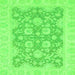 Square Machine Washable Oriental Green Traditional Area Rugs, wshabs2774grn