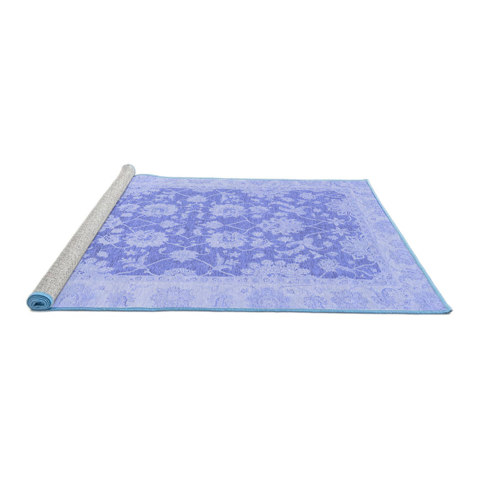 Sideview of Machine Washable Oriental Blue Traditional Rug, wshabs2774blu