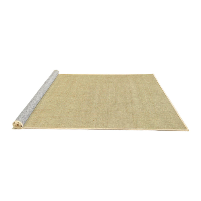 Sideview of Machine Washable Abstract Chrome Gold Yellow Rug, wshabs2775