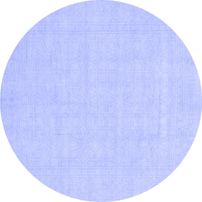 Round Abstract Blue Modern Rug, abs2775blu