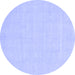 Round Abstract Blue Modern Rug, abs2775blu