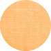 Round Machine Washable Abstract Orange Modern Area Rugs, wshabs2775org