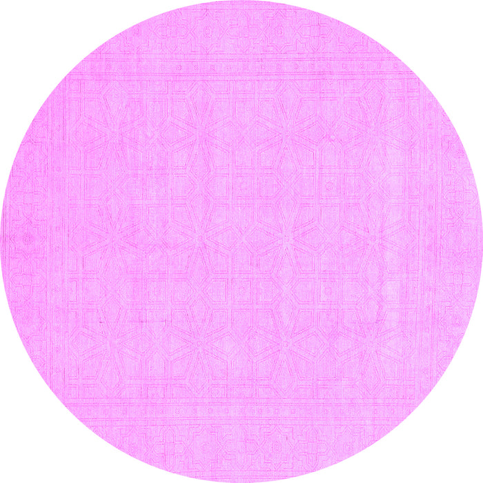 Round Machine Washable Abstract Purple Modern Area Rugs, wshabs2775pur