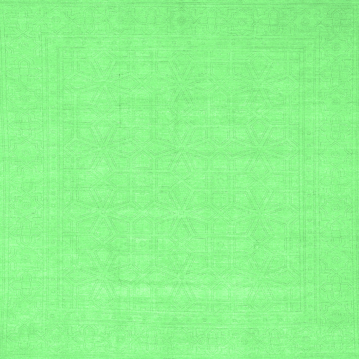Square Abstract Emerald Green Modern Rug, abs2775emgrn