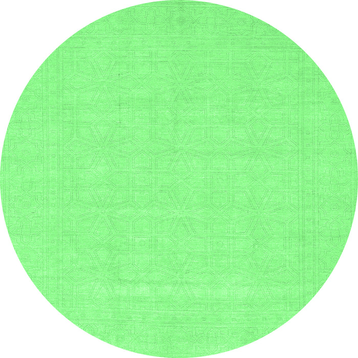 Round Abstract Emerald Green Modern Rug, abs2775emgrn