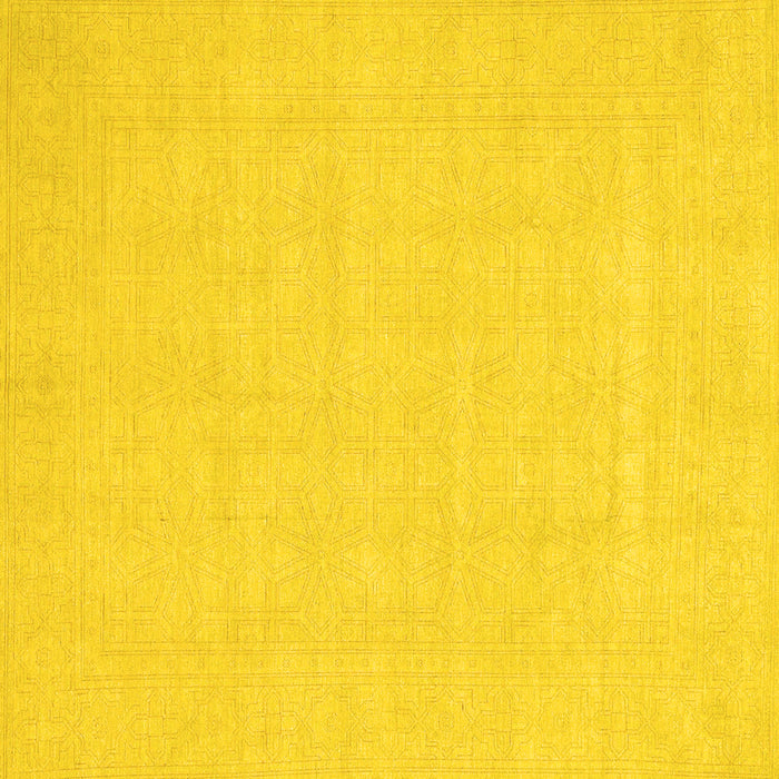 Square Abstract Yellow Modern Rug, abs2775yw