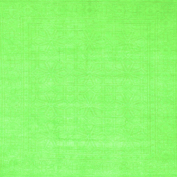 Square Abstract Green Modern Rug, abs2775grn