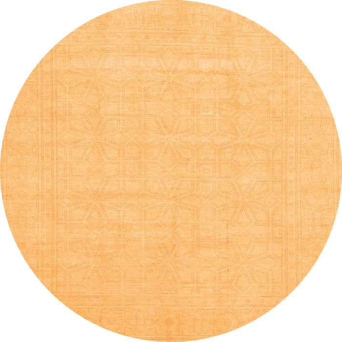 Round Abstract Orange Modern Rug, abs2775org