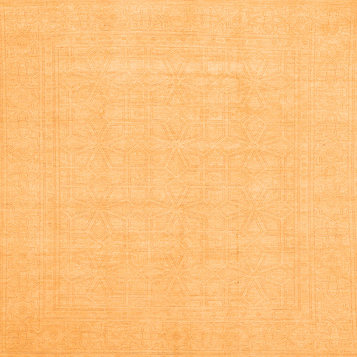 Square Abstract Orange Modern Rug, abs2775org