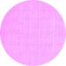 Round Abstract Purple Modern Rug, abs2775pur