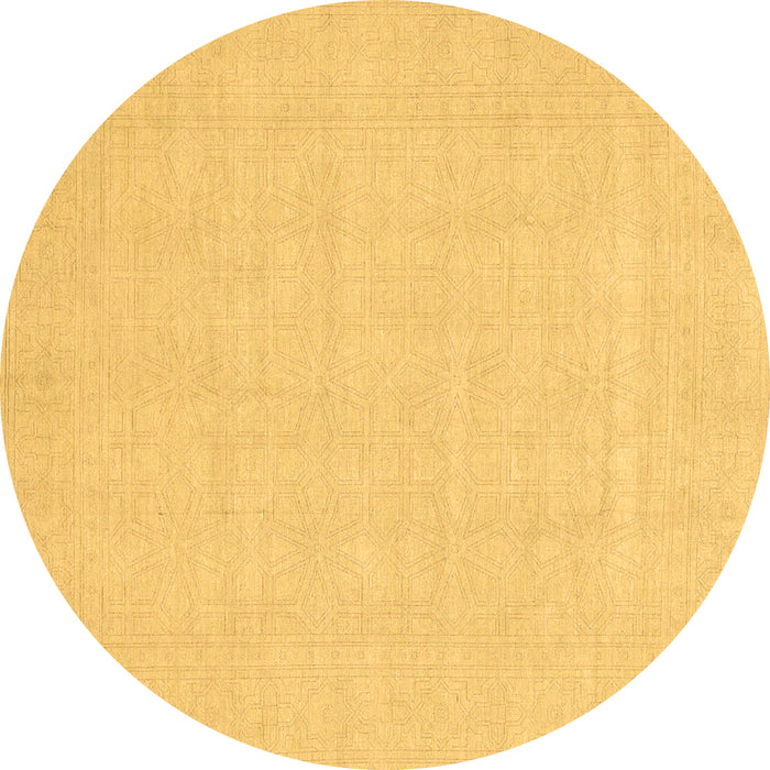 Round Abstract Brown Modern Rug, abs2775brn
