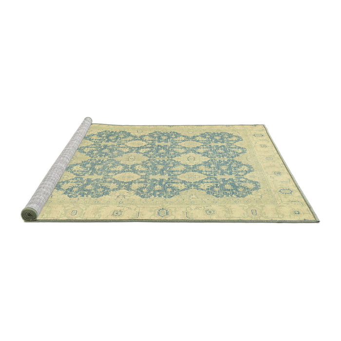 Sideview of Machine Washable Abstract Sage Green Rug, wshabs2776