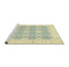 Sideview of Machine Washable Abstract Sage Green Rug, wshabs2776