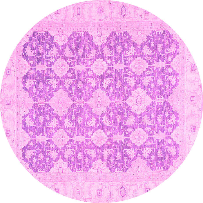 Round Oriental Pink Traditional Rug, abs2776pnk