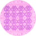 Round Oriental Pink Traditional Rug, abs2776pnk