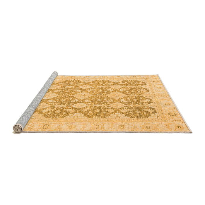 Sideview of Machine Washable Oriental Orange Traditional Area Rugs, wshabs2776org