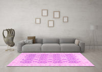 Machine Washable Oriental Pink Traditional Rug, wshabs2776pnk