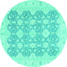 Round Oriental Turquoise Traditional Rug, abs2776turq