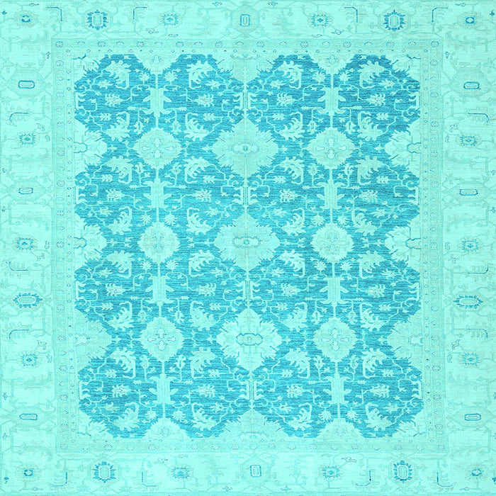 Square Oriental Light Blue Traditional Rug, abs2776lblu
