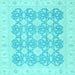 Square Oriental Light Blue Traditional Rug, abs2776lblu