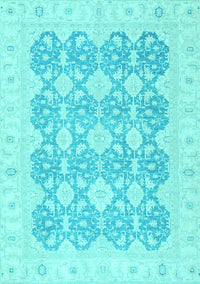 Oriental Light Blue Traditional Rug, abs2776lblu