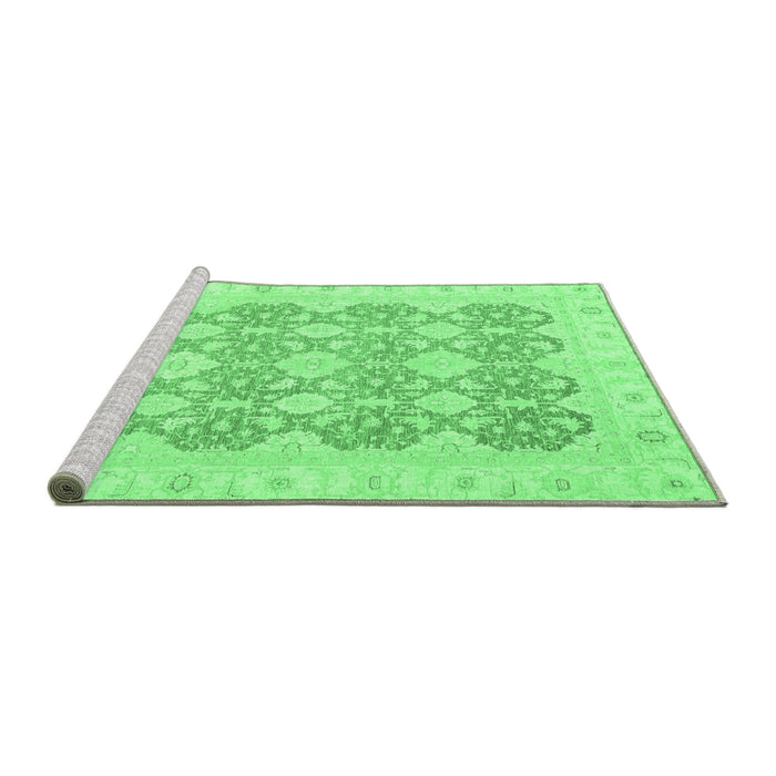 Sideview of Machine Washable Oriental Emerald Green Traditional Area Rugs, wshabs2776emgrn