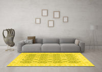 Machine Washable Oriental Yellow Traditional Rug, wshabs2776yw