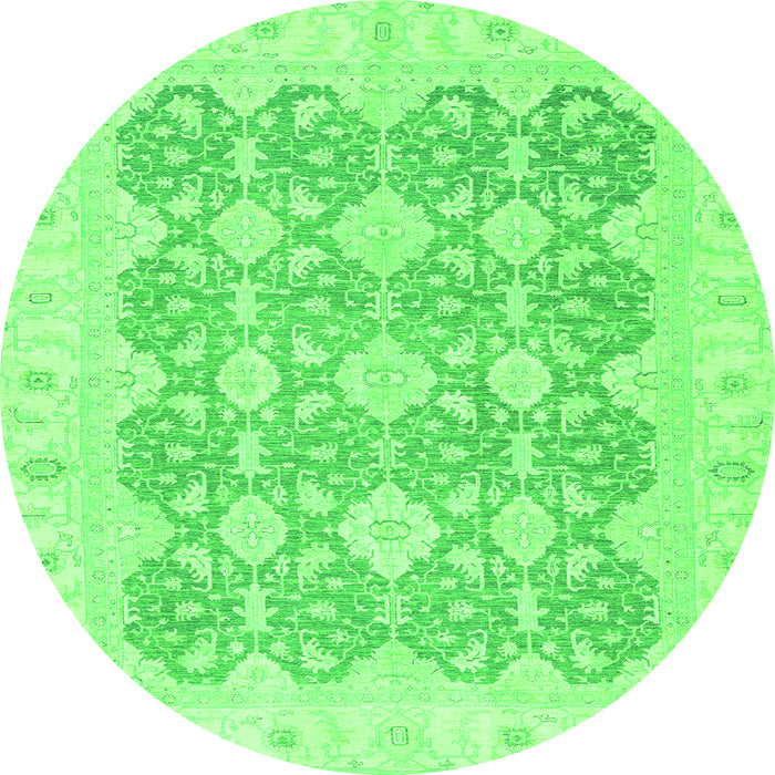 Round Oriental Green Traditional Rug, abs2776grn