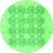 Round Oriental Green Traditional Rug, abs2776grn