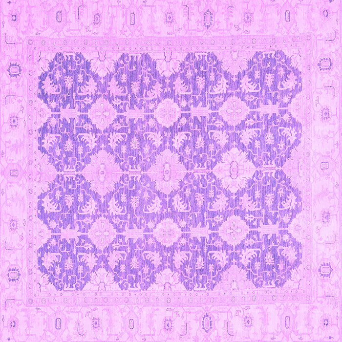 Square Machine Washable Oriental Purple Traditional Area Rugs, wshabs2776pur