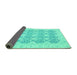 Sideview of Oriental Turquoise Traditional Rug, abs2776turq