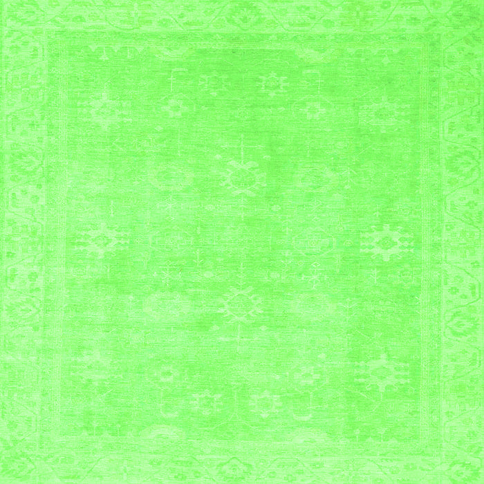 Square Abstract Green Modern Rug, abs2777grn