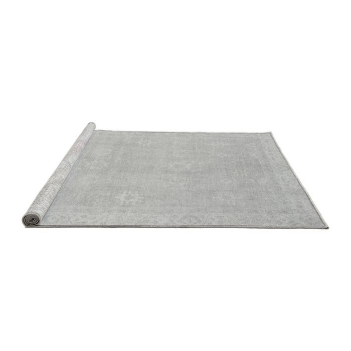 Sideview of Machine Washable Abstract Gray Modern Rug, wshabs2777gry