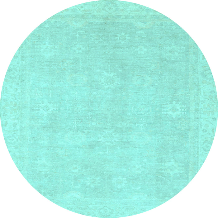 Round Abstract Light Blue Modern Rug, abs2777lblu