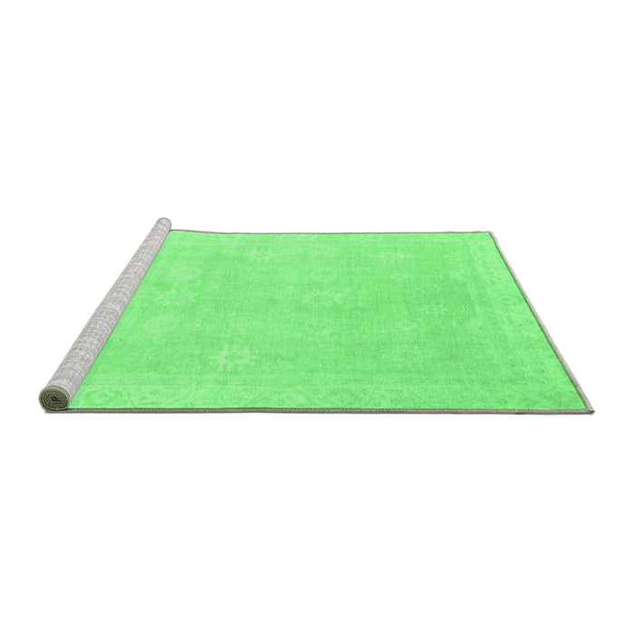Sideview of Machine Washable Abstract Emerald Green Modern Area Rugs, wshabs2777emgrn