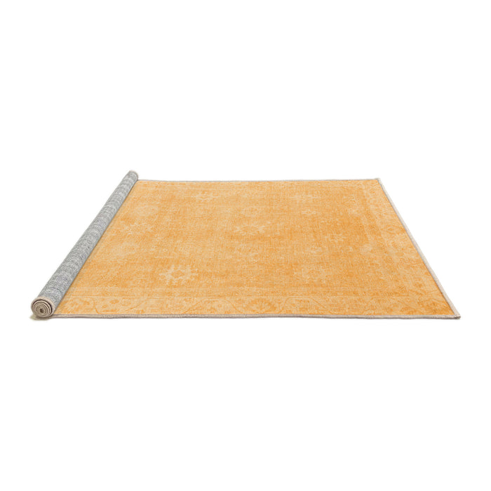 Sideview of Machine Washable Abstract Orange Modern Area Rugs, wshabs2777org