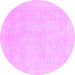 Round Abstract Purple Modern Rug, abs2777pur