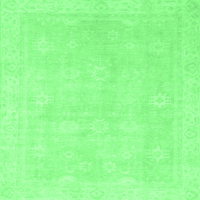 Square Abstract Emerald Green Modern Rug, abs2777emgrn