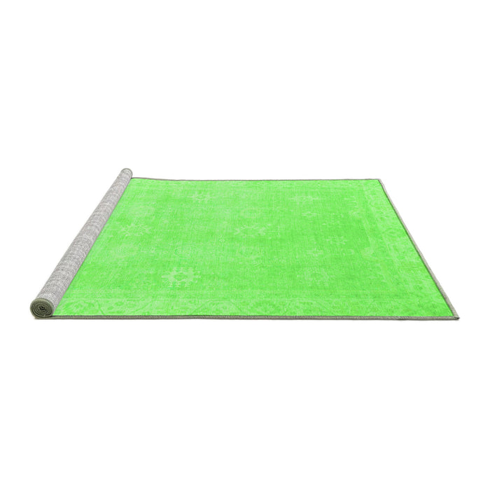 Sideview of Machine Washable Abstract Green Modern Area Rugs, wshabs2777grn