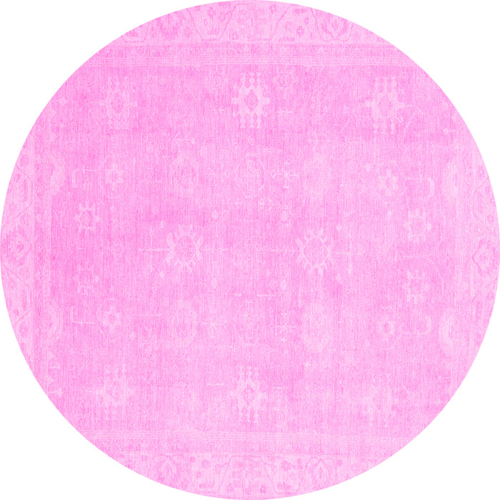 Round Abstract Pink Modern Rug, abs2777pnk