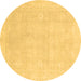 Round Abstract Brown Modern Rug, abs2777brn