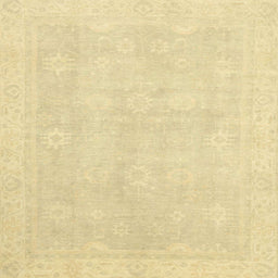 Square Machine Washable Abstract Mustard Yellow Rug, wshabs2777