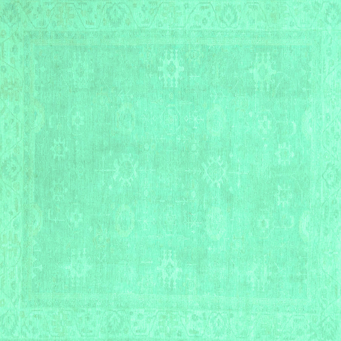 Square Abstract Turquoise Modern Rug, abs2777turq