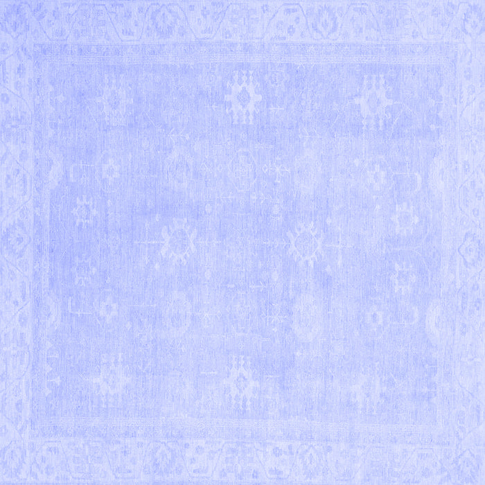 Square Abstract Blue Modern Rug, abs2777blu