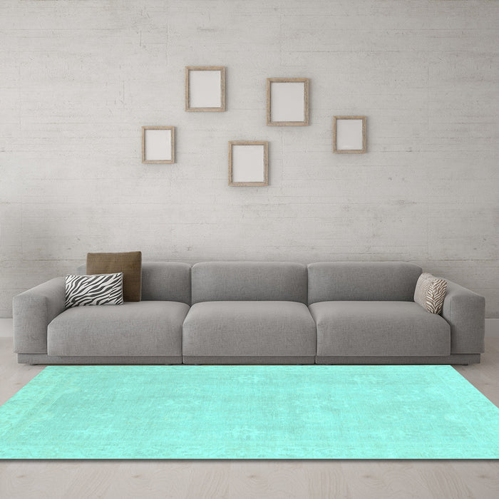 Machine Washable Abstract Light Blue Modern Rug in a Living Room, wshabs2777lblu